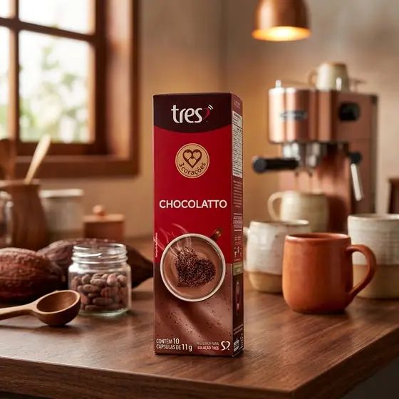 3 Corações Cápsula Chocolatto TRES - 10 unidades (imagem ilustrativa)