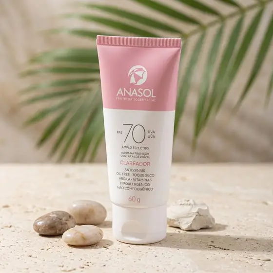 Anasol Protetor Solar Facial FPS 70 Clareador 60g (imagem ilustrativa)
