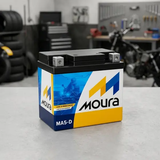 Bateria Moura MA5-D 5 Ah 12V Selada para Honda, Yamaha e Mais (imagem ilustrativa)