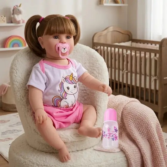 Bebê Boneca Reborn Menina Maddie Unicórnio Corpinho Silicone (imagem ilustrativa)
