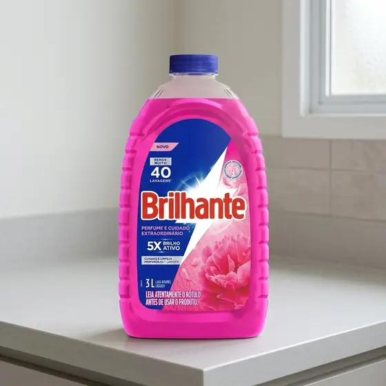 Brilhante Sabão Líquido Perfume e Cuidado Extraordinário 3L (imagem ilustrativa)