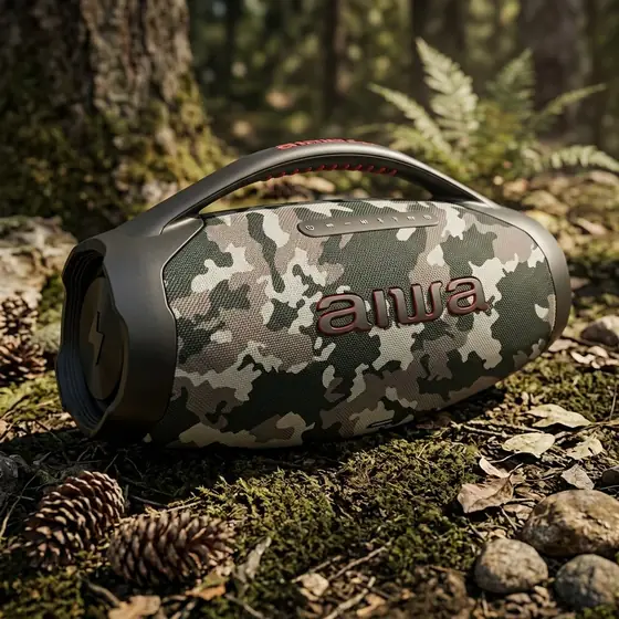 Caixa de Som Boombox Plus AIWA BBS-01-BG 200W Bluetooth 30H IP66 USB Cinza (imagem ilustrativa)