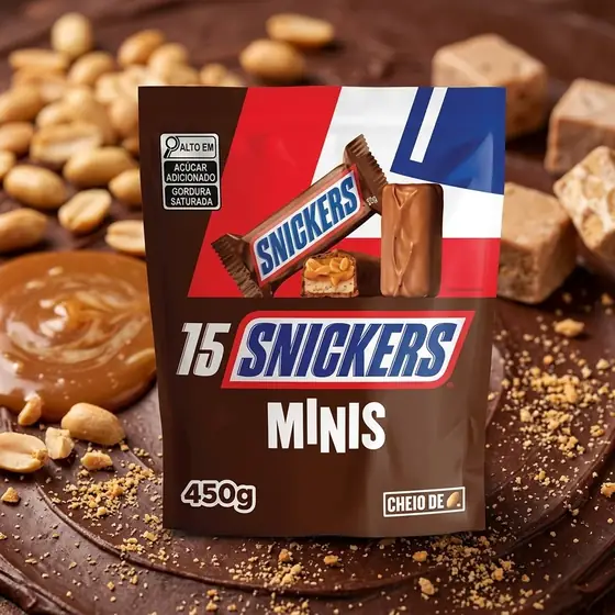 Chocolate Snickers Original Minis 15Un (imagem ilustrativa)