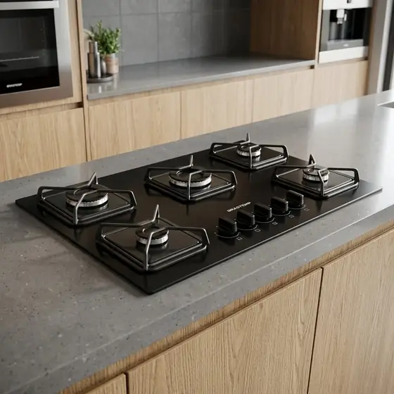 Cooktop 5 Bocas a Gás Brastemp com Grades de Ferro Aramado e Chama Simmer - BDD75BE (imagem ilustrativa)