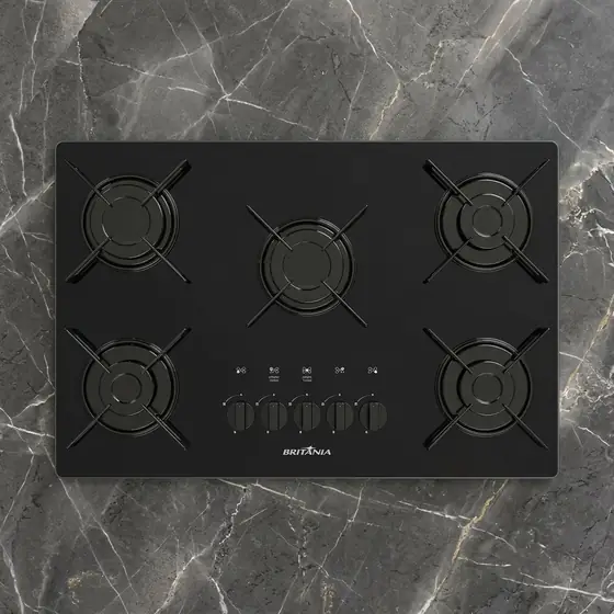 Cooktop 5 Bocas a Gás Britânia BCT05A Bivolt Preto (imagem ilustrativa)