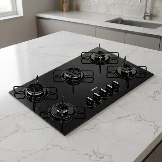Cooktop Consul a Gás 5 Bocas com Grades Estáveis - CD075BE Preto (imagem ilustrativa)