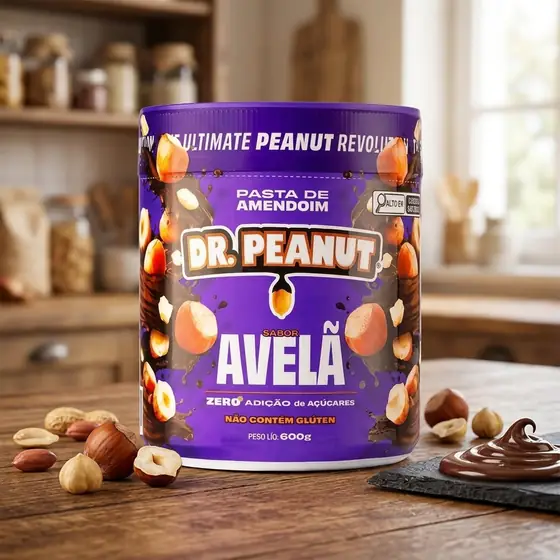 Dr. Peanut Pasta de Amendoim Avelã 600G - Com Whey Protein (imagem ilustrativa)