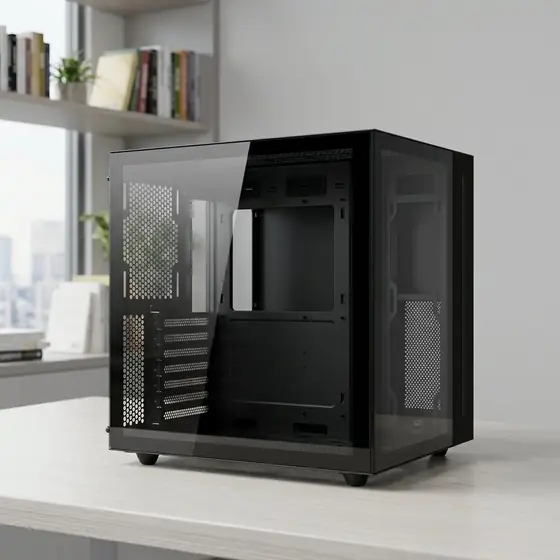 Gabinete AQUARIUS Gaming C3Tech MT-G810BKV2, Preto, frontal e lateral de vidro temperado USB-c (imagem ilustrativa)