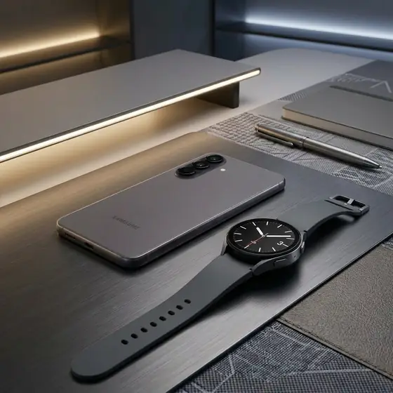 Galaxy A57 5G (128GB) - Cinza + Galaxy Watch8 BT 40mm - Grafite (imagem ilustrativa)
