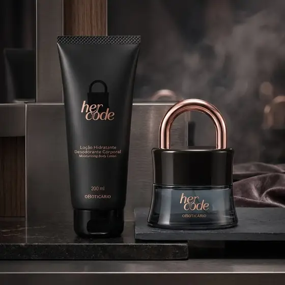 Her Code Eau De Parfum 50ml + Loção Corporal 200ml Vegano Cruelty-Free (imagem ilustrativa)