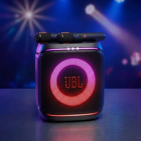 JBL PartyBox Encore 2, com 2 microfones sem fio, 100W RMS, AURA CAST, até 15 horas, bivolt (imagem ilustrativa)