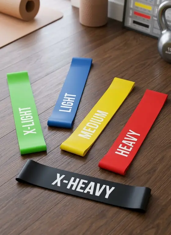 Kit 5 Faixas Elásticas para Alongamento, Pilates e Yoga (imagem ilustrativa)