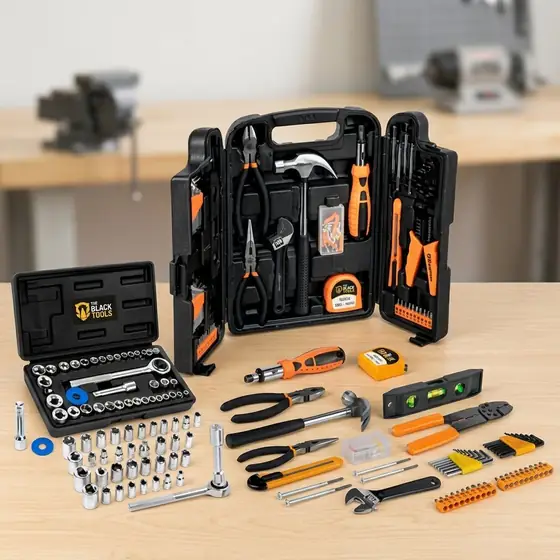 Kit Jogo De Ferramentas Completo C/ Soquetes E Chaves TBT12940K The Black Tools (imagem ilustrativa)