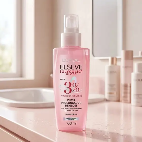 L'Oréal Paris Elseve Glycolic Gloss, Sérum Finalizador Antiporosidade 100ml (imagem ilustrativa)