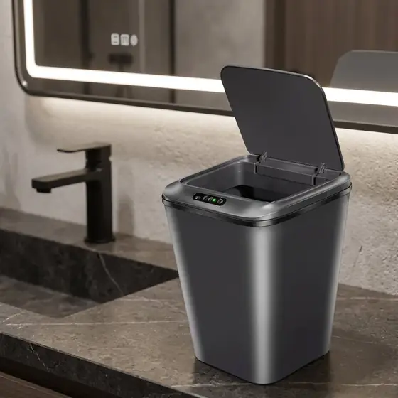 Lixeira Inteligente Sensor Automático 16l Cinza Smart Recarregável Para Banheiro E Cozinha (imagem ilustrativa)