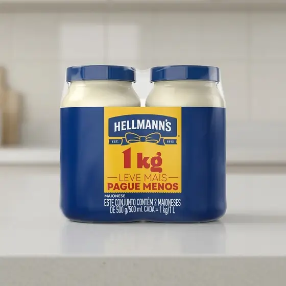 Maionese Hellmann's Tradicional 500 g, Pack com 2 Potes (imagem ilustrativa)