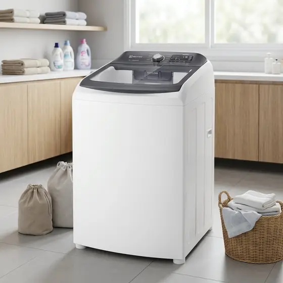 Máquina de Lavar 15kg Electrolux Premium Care com Cesto Inox, Jet&Clean e Time Control LEC15 (imagem ilustrativa)