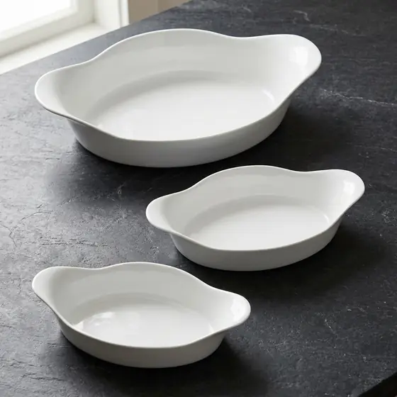Marinex Conjunto de Assadeiras Oval Opaline 3 Peças Branco (imagem ilustrativa)