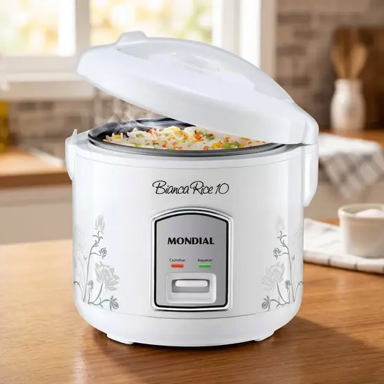 MONDIAL Panela Elétrica Bianca Rice 10, Branco, 700W, 110V - PE-10 (imagem ilustrativa)