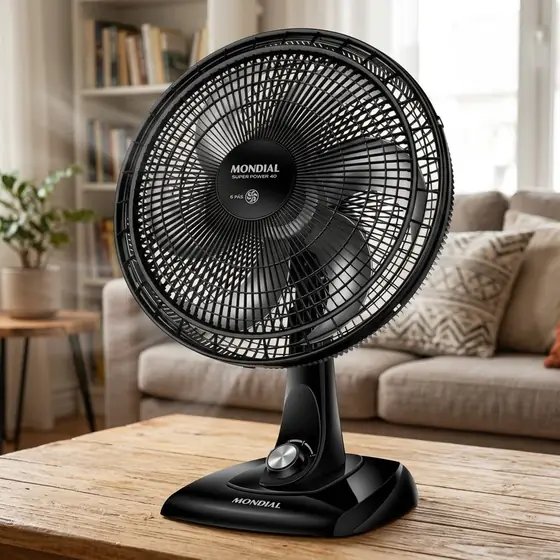 MONDIAL Ventilador de Mesa 40cm Super Power, Preto/Prata, 140W, 110V - VSP-40-B (imagem ilustrativa)