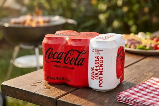 Pack de Coca-Cola sem Açúcar 350Ml 6 unidades (imagem ilustrativa)
