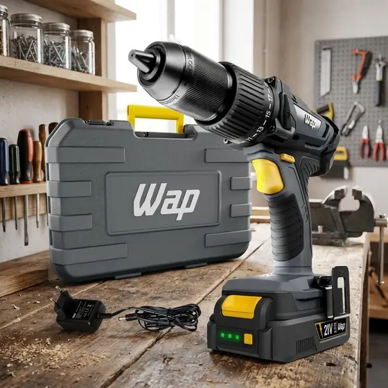 Parafusadeira E Furadeira De Impacto WAP K21 ID03 Sem Fio Com Maleta Organizadora Bivolt (imagem ilustrativa)