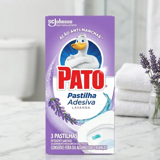 Pato Desinfetante Pastilha Sanitária Adesiva Lavanda, 3 unidades (imagem ilustrativa)