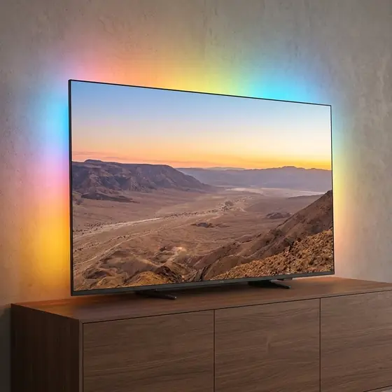 PHILIPS, Smart TV Ambilight 65" 4K, Titan OS, 65PUG8100/78, Comando de Voz, HDR10+/Dolby Atmos (imagem ilustrativa)