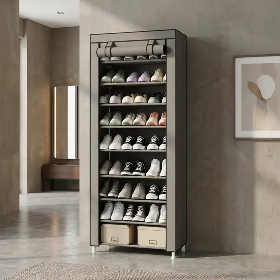 Sapateira Organizador De Sapatos Com 9 Prateleiras Tnt Cor Cinza (imagem ilustrativa)