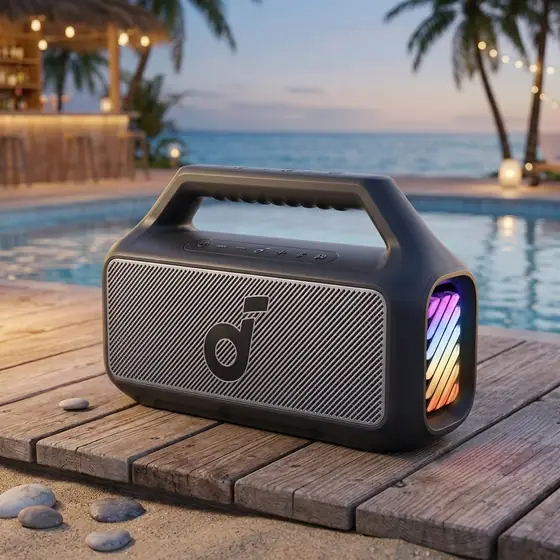 soundcore Boom 2 da Anker, Caixa de Som Portáteis Bluetooth, 80W, IPX7 (imagem ilustrativa)