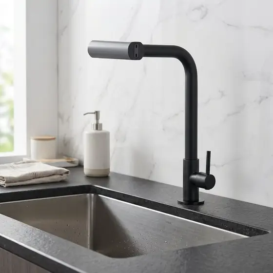 Torneira Cozinha Bancada Inox 304 Água Fria Bica Alta Gourmet 4 Modos De Água Estilo Cascata (imagem ilustrativa)