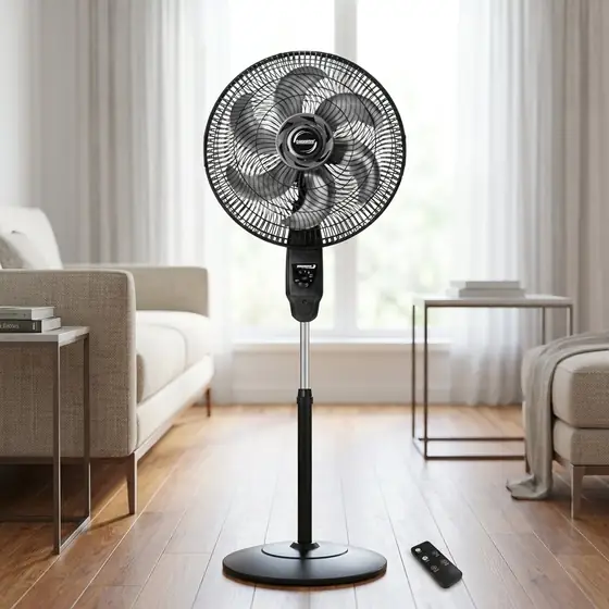 Ventilador de Coluna Mallory Chronos 140W, Silencioso, Com Controle Remoto, Hélice de 6 pás (imagem ilustrativa)